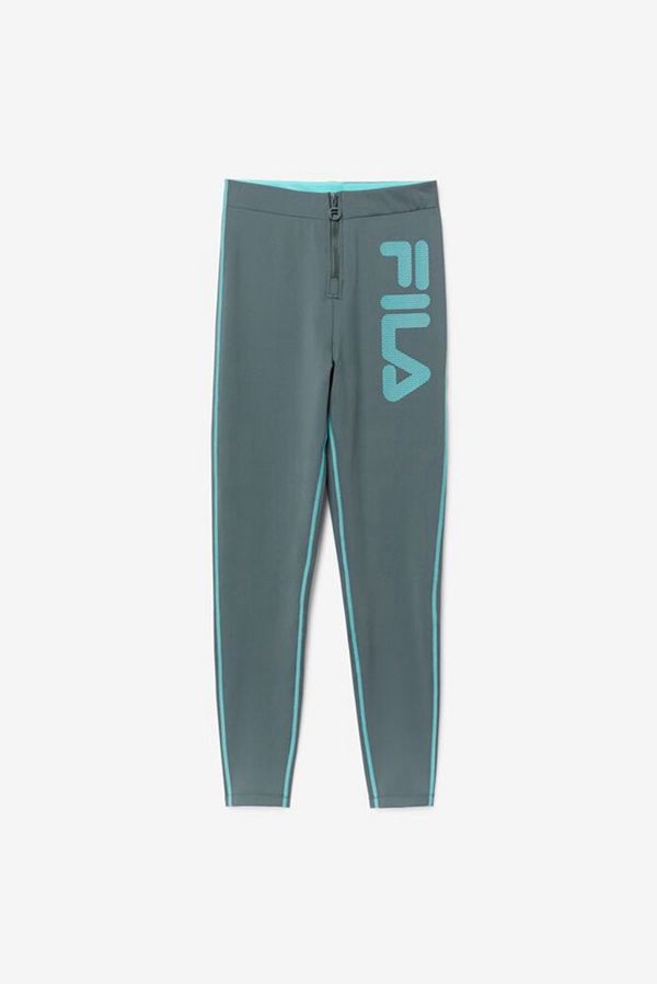 Leggins Fila Mujer Azules Turquesa - Harleen High Rise Logo With Zipper - España 607213UTV